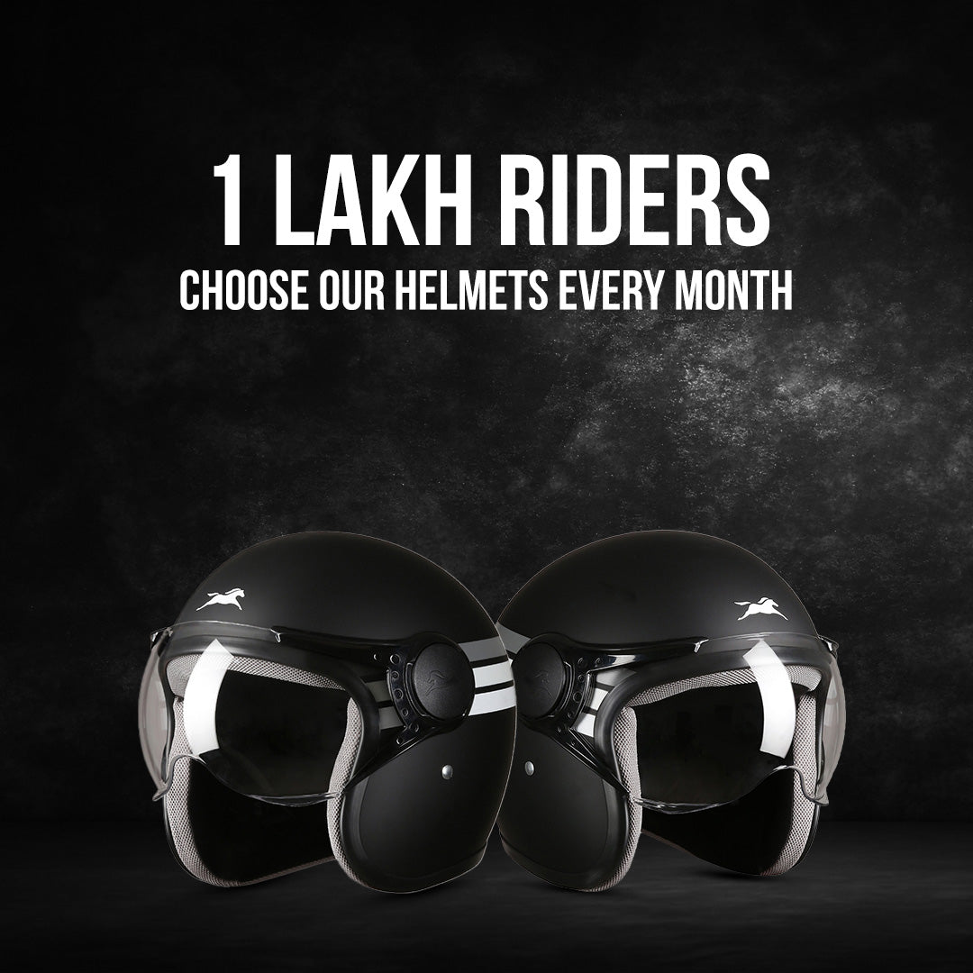 TVS Cruisetown Open Face Helmet – Stylish & Safe Helmet for Riders | ISI & DOT Certified | Premium Protection for Men & Women | Comfortable, Durable & Lightweight Design with Visor